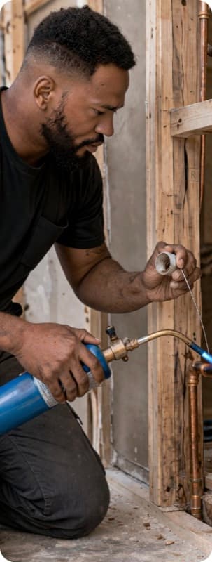 Plumber at work
